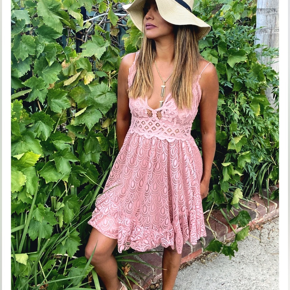 Free people Women’s Pink Adella summer mini dress